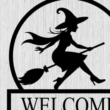 Intra απο ξύλο plywood 3mm-4mm πάχος – Witch on Broomstick Metal Wall Art Laser Δίασταση  40x30 cm INTRAFABR-102823262 - Image 1