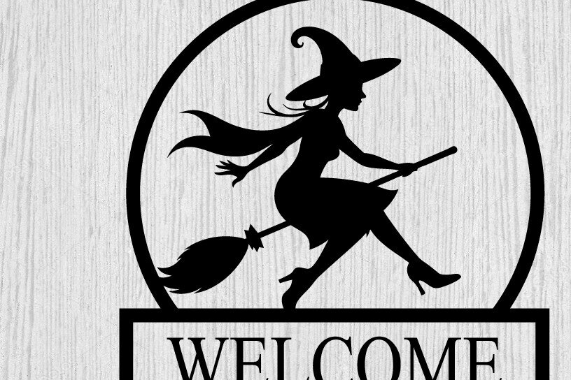 Intra απο ξύλο plywood 3mm-4mm πάχος – Witch on Broomstick Metal Wall Art Laser Δίασταση  40x30 cm INTRAFABR-102823262