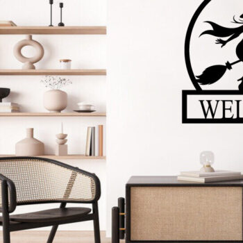 Intra απο ξύλο plywood 3mm-4mm πάχος – Witch on Broomstick Metal Wall Art Laser Δίασταση  40x30 cm INTRAFABR-102823262 - Image 2