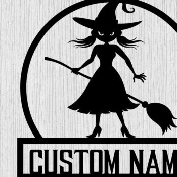 Intra απο ξύλο plywood 3mm-4mm πάχος – Witch on Broomstick Metal Wall Art Laser Δίασταση  40x30 cm INTRAFABR-102823347 - Image 1