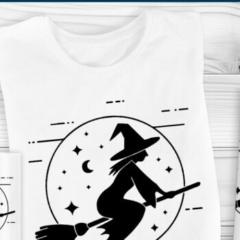 Intra απο ξύλο plywood 3mm-4mm πάχος – Αρχείο κοπής λέιζερ Witch on Broomstick Δίασταση  20x20 cm INTRAFABR-106809523 - Image 2