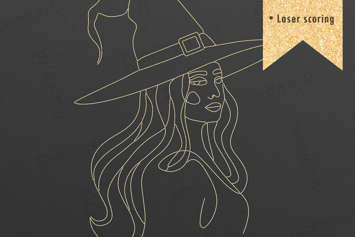 Intra απο ξύλο plywood 3mm-4mm πάχος – Μάγισσα. Μινιμαλιστικό  γραμμικής τέχνης Δίασταση  20x20 cm INTRAFABR-106455809