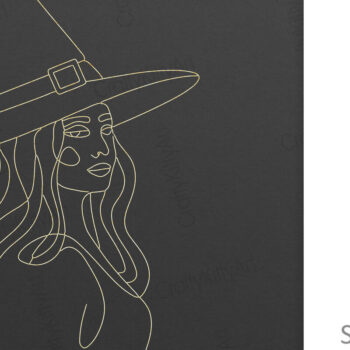 Intra απο ξύλο plywood 3mm-4mm πάχος – Μάγισσα. Μινιμαλιστικό  γραμμικής τέχνης Δίασταση  20x20 cm INTRAFABR-106455809 - Image 2