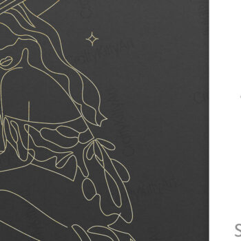 Intra απο ξύλο plywood 3mm-4mm πάχος – Μάγισσα. Μινιμαλιστικό  γραμμικής τέχνης Δίασταση  20x20 cm INTRAFABR-106455639 - Image 2