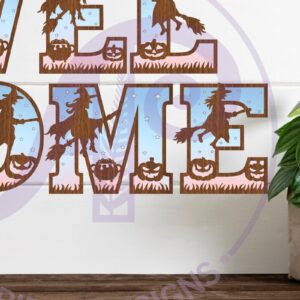 Intra απο ξύλο plywood 3mm-4mm πάχος – Σετ γραμμάτων αλφάβητου Witches Halloween 35 Δίασταση  20x20 cm INTRAFABR-80038879