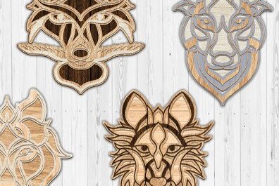 Intra απο ξύλο plywood 3mm-4mm πάχος – Δέσμη κοπής λέιζερ Wolf 3D Mandala Δίασταση  20x20 cm INTRAFABR-35393440