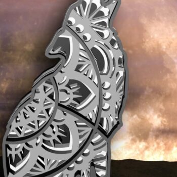 Intra απο ξύλο plywood 3mm-4mm πάχος – Wolf , 4 Layers , , Mandala Δίασταση  20x20 cm INTRAFABR-29339736 - Image 1