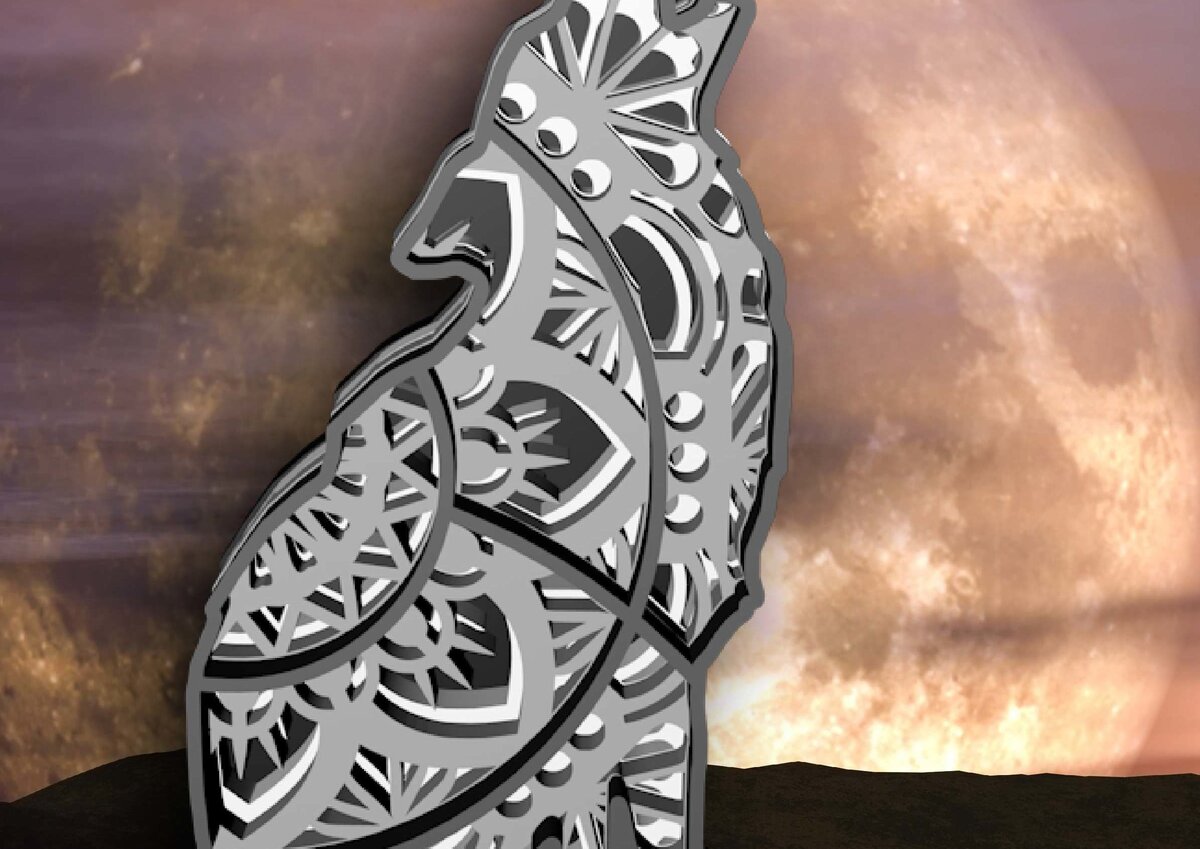 Intra απο ξύλο plywood 3mm-4mm πάχος – Wolf , 4 Layers , , Mandala Δίασταση  20x20 cm INTRAFABR-29339736