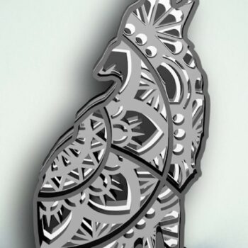 Intra απο ξύλο plywood 3mm-4mm πάχος – Wolf , 4 Layers , , Mandala Δίασταση  20x20 cm INTRAFABR-29339736 - Image 2