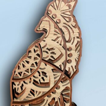 Intra απο ξύλο plywood 3mm-4mm πάχος – Wolf , 4 Layers , , Mandala Δίασταση  20x20 cm INTRAFABR-29339736 - Image 5