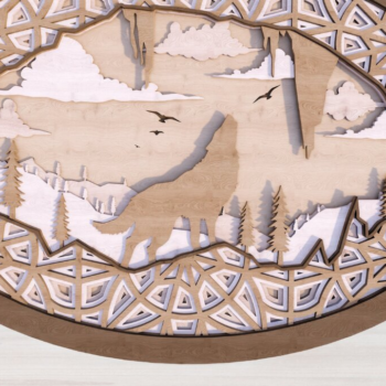 Intra απο ξύλο plywood 3mm-4mm πάχος – Wolf Cave Layered Δίασταση  20x20 cm INTRAFABR-20764524 - Image 1