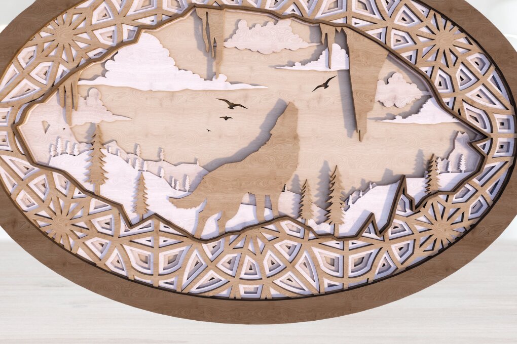 Intra απο ξύλο plywood 3mm-4mm πάχος – Wolf Cave Layered Δίασταση  20x20 cm INTRAFABR-20764524