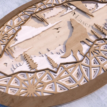 Intra απο ξύλο plywood 3mm-4mm πάχος – Wolf Cave Layered Δίασταση  20x20 cm INTRAFABR-20764524 - Image 4