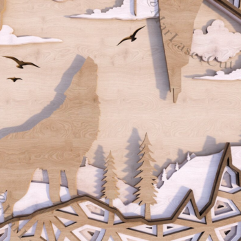 Intra απο ξύλο plywood 3mm-4mm πάχος – Wolf Cave Layered Δίασταση  20x20 cm INTRAFABR-20764524 - Image 5