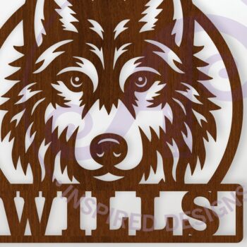 Intra απο ξύλο plywood 3mm-4mm πάχος – Όνομα Wolf Face Wall Art Sign, Αρχείο Δίασταση 40x30 cm INTRAFABR-118507525 - Image 1