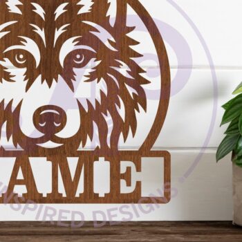 Intra απο ξύλο plywood 3mm-4mm πάχος – Όνομα Wolf Face Wall Art Sign, Αρχείο Δίασταση 40x30 cm INTRAFABR-118507525 - Image 3