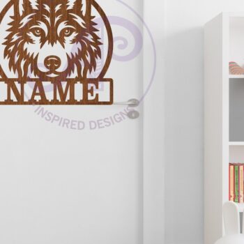Intra απο ξύλο plywood 3mm-4mm πάχος – Όνομα Wolf Face Wall Art Sign, Αρχείο Δίασταση 40x30 cm INTRAFABR-118507525 - Image 4