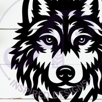 Intra απο ξύλο plywood 3mm-4mm πάχος – Σημάδι τέχνης τοίχου προσώπου λύκου, διάνυσμα αρχείου Δίασταση  40x30 cm INTRAFABR-115922690 - Image 2