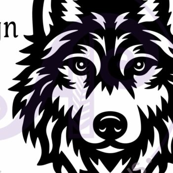 Intra απο ξύλο plywood 3mm-4mm πάχος – Σημάδι τέχνης τοίχου προσώπου λύκου, διάνυσμα αρχείου Δίασταση  40x30 cm INTRAFABR-115922690 - Image 4