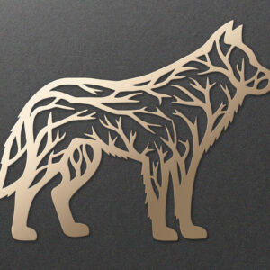 Intra απο ξύλο plywood 3mm-4mm πάχος – Wolf Forest Tree Τέχνη τοίχου με Δίασταση  40x30 cm INTRAFABR-110782750