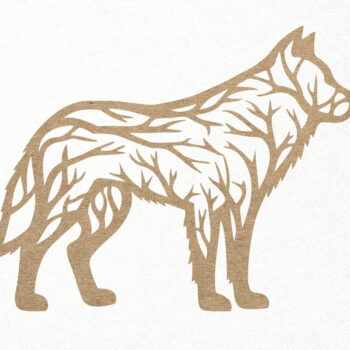 Intra απο ξύλο plywood 3mm-4mm πάχος – Wolf Forest Tree Τέχνη τοίχου με Δίασταση 40x30 cm INTRAFABR-110782750 - Image 3