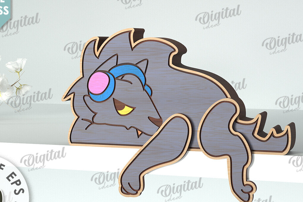 Intra απο ξύλο plywood 3mm-4mm πάχος – Wolf Funny Decor Δίασταση  20x20 cm INTRAFABR-117112745