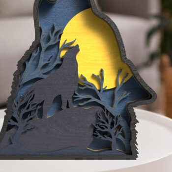 Intra απο ξύλο plywood 3mm-4mm πάχος – Wolf Head 3D Layered – Wolfing Wolf Δίασταση  20x20 cm INTRAFABR-119179697 - Image 4