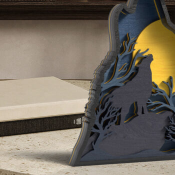 Intra απο ξύλο plywood 3mm-4mm πάχος – Wolf Head 3D Layered – Wolfing Wolf Δίασταση  20x20 cm INTRAFABR-119179697 - Image 5