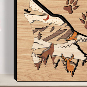 Intra απο ξύλο plywood 3mm-4mm πάχος – Wolf Layered Wooden - Break Jhon Δίασταση  20x20 cm INTRAFABR-93995109