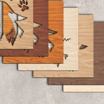 Intra απο ξύλο plywood 3mm-4mm πάχος – Wolf Layered Wooden - Break Jhon Δίασταση  20x20 cm INTRAFABR-93995109 - Image 2