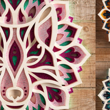 Intra απο ξύλο plywood 3mm-4mm πάχος – Αρχείο αποκοπής 3D Layered Wolf Mandala Δίασταση  20x20 cm INTRAFABR-21711549 - Image 9