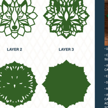 Intra απο ξύλο plywood 3mm-4mm πάχος – Αρχείο αποκοπής 3D Layered Wolf Mandala Δίασταση  20x20 cm INTRAFABR-21711549 - Image 10