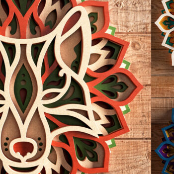 Intra απο ξύλο plywood 3mm-4mm πάχος – Αρχείο αποκοπής 3D Layered Wolf Mandala Δίασταση  20x20 cm INTRAFABR-21711549 - Image 12