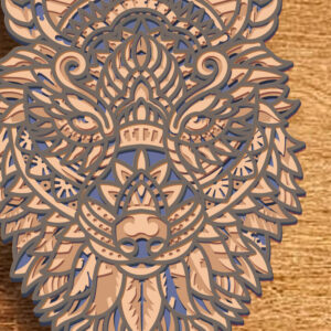 Intra απο ξύλο plywood 3mm-4mm πάχος – Wolf Mandalal Multilayer/Laser Cut Δίασταση  20x20 cm INTRAFABR-83032386