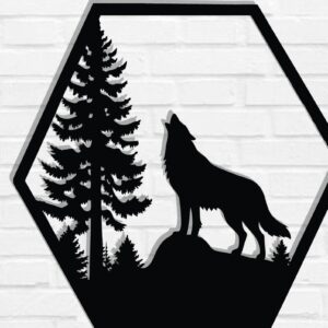 Intra απο ξύλο plywood 3mm-4mm πάχος – Αρχεία κοπής με λέιζερ μεταλλικού τοίχου Wolf Δίασταση  40x30 cm INTRAFABR-118132219