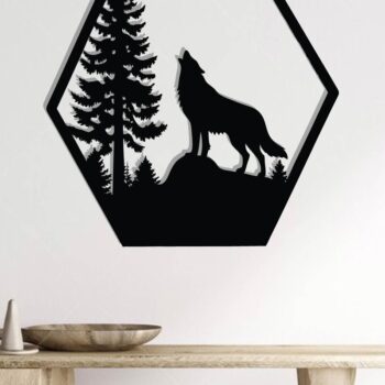 Intra απο ξύλο plywood 3mm-4mm πάχος – Αρχεία κοπής με λέιζερ μεταλλικού τοίχου Wolf Δίασταση  40x30 cm INTRAFABR-118132219 - Image 2