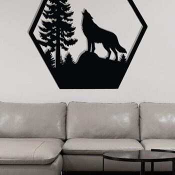 Intra απο ξύλο plywood 3mm-4mm πάχος – Αρχεία κοπής με λέιζερ μεταλλικού τοίχου Wolf Δίασταση  40x30 cm INTRAFABR-118132219 - Image 3