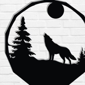 Intra απο ξύλο plywood 3mm-4mm πάχος – Αρχεία κοπής με λέιζερ μεταλλικού τοίχου Wolf Δίασταση  40x30 cm INTRAFABR-118132260