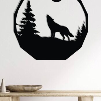 Intra απο ξύλο plywood 3mm-4mm πάχος – Αρχεία κοπής με λέιζερ μεταλλικού τοίχου Wolf Δίασταση  40x30 cm INTRAFABR-118132260 - Image 2