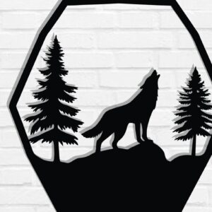 Intra απο ξύλο plywood 3mm-4mm πάχος – Αρχεία κοπής με λέιζερ μεταλλικού τοίχου Wolf Δίασταση  40x30 cm INTRAFABR-118132343