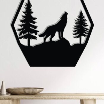 Intra απο ξύλο plywood 3mm-4mm πάχος – Αρχεία κοπής με λέιζερ μεταλλικού τοίχου Wolf Δίασταση  40x30 cm INTRAFABR-118132343 - Image 2