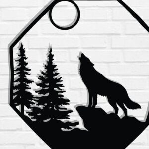 Intra απο ξύλο plywood 3mm-4mm πάχος – Αρχεία κοπής με λέιζερ μεταλλικού τοίχου Wolf Δίασταση  40x30 cm INTRAFABR-118131737