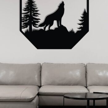 Intra απο ξύλο plywood 3mm-4mm πάχος – Wolf Metal Wall Art, Wolf Wall Decor Δίασταση  40x30 cm INTRAFABR-118131760 - Image 3