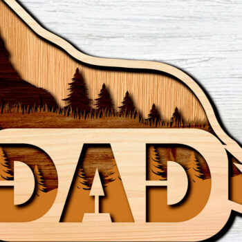 Intra απο ξύλο plywood 3mm-4mm πάχος – Wolf Multilayer Dad Scene Δίασταση  20x20 cm INTRAFABR-99630667 - Image 2