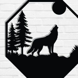 Intra απο ξύλο plywood 3mm-4mm πάχος – Wolf Scene Δίασταση  20x20 cm INTRAFABR-118132198