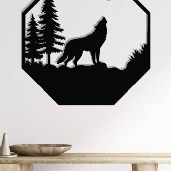 Intra απο ξύλο plywood 3mm-4mm πάχος – Wolf Scene Δίασταση  20x20 cm INTRAFABR-118132198 - Image 2