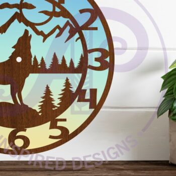 Intra απο ξύλο plywood 3mm-4mm πάχος – Αρχεία κοπής με λέιζερ ρολόι τοίχου Wolf, Δίασταση  40x30 cm INTRAFABR-107783708 - Image 3