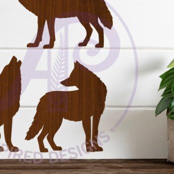 Intra απο ξύλο plywood 3mm-4mm πάχος – Wolves Silhouette Τέχνη τοίχου με Δίασταση  40x30 cm INTRAFABR-117506764 - Image 3