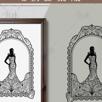 Intra απο ξύλο plywood 3mm-4mm πάχος – Γυναίκα με φόρεμα, νυφικό Δίασταση  20x20 cm INTRAFABR-18022386 - Image 1