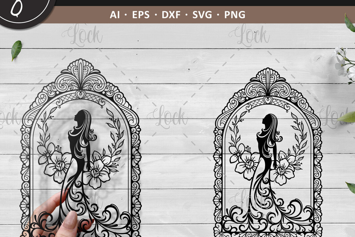 Intra απο ξύλο plywood 3mm-4mm πάχος – Γυναίκα με φόρεμα, νυφικό Δίασταση  20x20 cm INTRAFABR-18022395